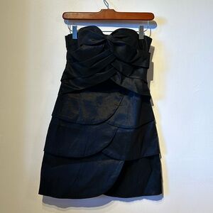 Romeo & Juliet Black Strapless Halter size L stretchy layered EUC prom club bra